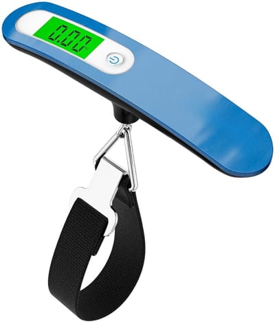 KAD® Bagageweegschaal - Tot 50 kg - Bagageweger - Weegschaal - Blauw - 16cm x 6cm x 4cm