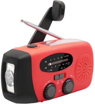 Noodradio - Noodradio's - Draagbare noodradio - Multifunctioneel outdoor gereedschap, Zonnesolar handkraan, LED zaklamp, AM/FM radio