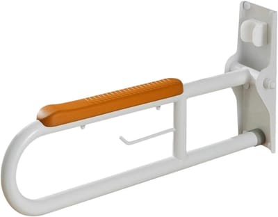 Badkamer Grab Bar - Veiligheidshandvat - Veilig Douchen - Opvouwbaar Ontwerp - 82 x 10 cm - Oranje