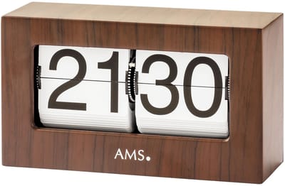 AMS T1177 - Tafelklok - Metaal - Hout - Notenhoutkleur - Bruin