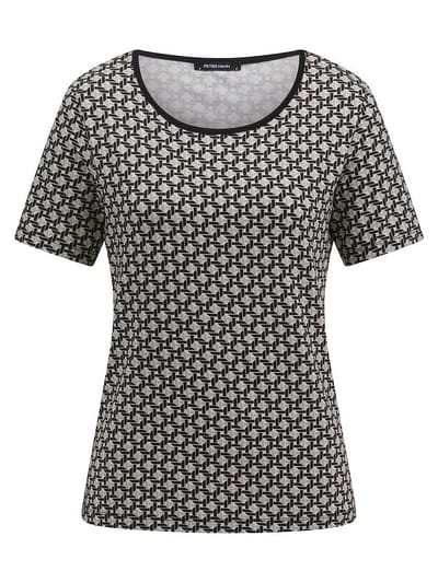 Shirt ronde hals Van Peter Hahn zwart