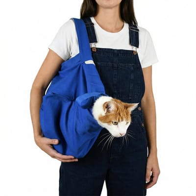 carmdering - Katten Verzorgingszak - Kat Fixatiehouder - Dieren Zorgaccessoire - Kop Uit Ontwerp - Verstelbare Velcro Halsband - 100% Katoen - Machine Wasbaar - Stressvrije Behandeling - 1 Stuk