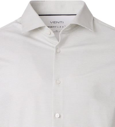 VENTI modern fit overhemd - jersey - lichtgroen gestreept - Strijkvriendelijk - Boordmaat: 41