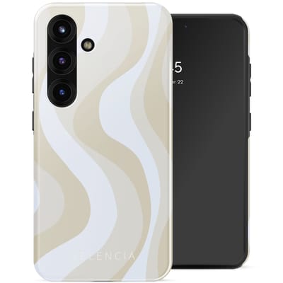 Selencia Hoesje - Geschikt voor Samsung Galaxy S25 FE - Backcover - Desert Waves Beige