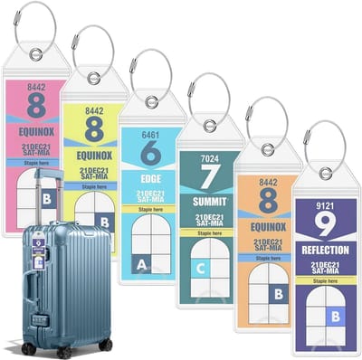 Dailygoods- Bagagelabel XXL - 6 Stuks - Waterdicht PVC - Schroefbare Metalen Band - Cruise Accessoires - Bescherming Bagage-identificatie - Kofferlabel