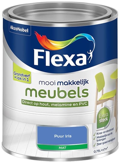Flexa - Mooi Makkelijk Meubels Mat - Puur Iris - Mengverf - 750 Ml