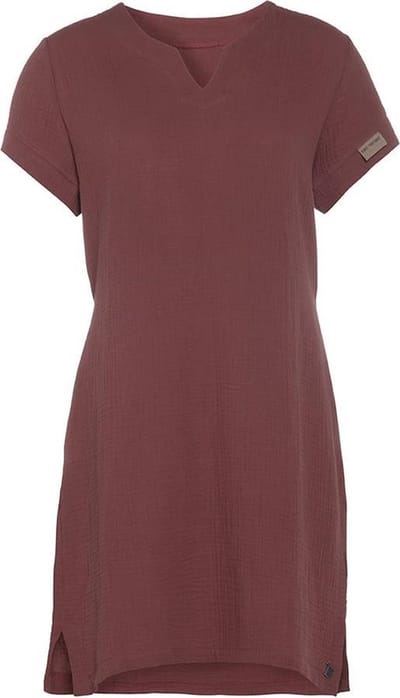 Knit Factory Indy Dames Jurk - Tuniek - Zomerjurk - Strandjurk - Stone Red - L - 100% Biologisch katoen