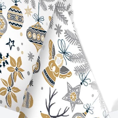 Daisy kerst Tafelkleed - 120 x 180 cm - papier - rendier kerst print - tafellaken - kerstversiering tafeldecoratie