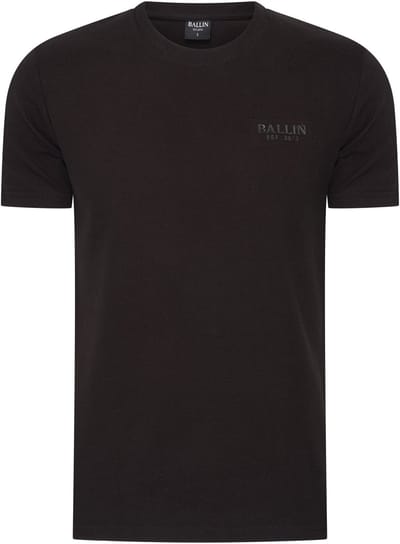 Heren Tee SS met Ballin Est. 2013 Pique T-Shirt Print - Zwart - Maat XXL