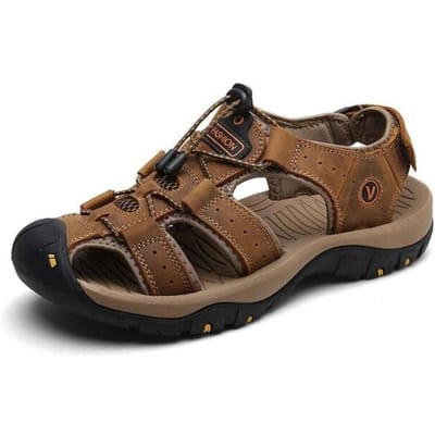 Klassieke Heren Sandalen Zomer Zachte Sandalen Comfortabele Herenschoenen Echt Lederen Sandalen Grote Maat Zachte Outdoor Casual Schoenen Heren 45 brown