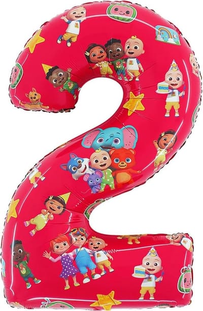 Cocomelon 27 inch Cijferfolieballon – Kinderfeestballonnen in Nummer 1 & 2