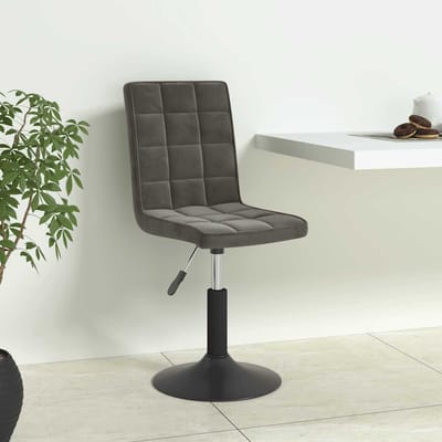 vidaXL - Eetkamerstoelen - draaibaar - 6 - st - fluweel - donkergrijs