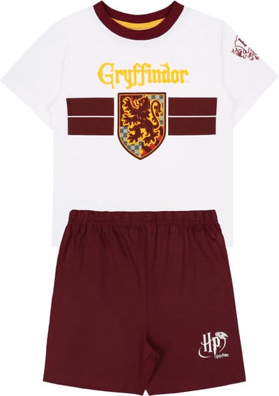 Kledingset, wit shirt en korte broek met het Harry Potter-motief / 104 cm