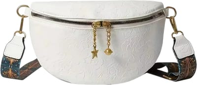 Retro Bloemen Schoudertas Dames – Crossbody Tas, Vintage Handtas, Etnische Stijl Tas voor Dagelijks Gebruik en Reizen - Wit