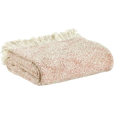 Gebreide plaid Jane in gerecycled polyester en katoen - 130 x 160 cm - Kleur Siena