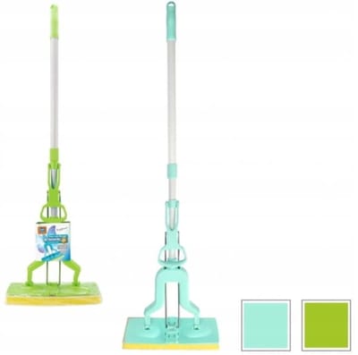 RAVI Butterfly Serie - Plat Mop met Wringmechanisme - 30cm - Telescopische Stang - 140cm