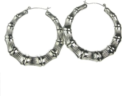 Behave - Oorbellen - Oorringen bamboe look - urban streetstyle - 6 cm