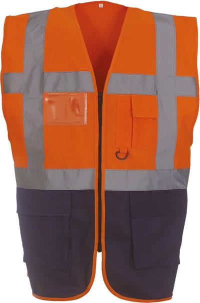 Yoko Signalisatie multifunctioneel executive vest YHVW801 - Hi Vis Orange / Navy - S