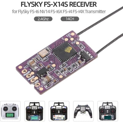 FlySky FS-X14S ontvanger 2,4 Ghz 14CH PPM i-BUS S.BUS signaaluitgangen voor veelkleurig