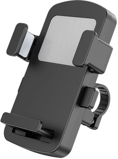 Fietstelefoonhouder - Smartphonehouder Fiets - Auto Smartphonehouder - Schokbestendige fietsaccessoires, antislip siliconen pad, geschikt voor woon-werkverkeer, buitenreizen - Zwart