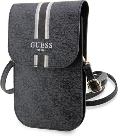 Guess 4G Printed Stripe Heuptas (Scherm tot 7 Inch) - Zwart