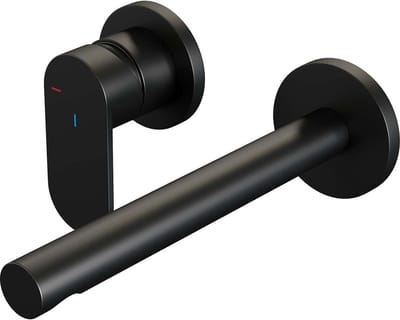Brauer Black Edition inbouw wastafelmengkraan met rechte uitloop en rozetten model C2 mat zwart