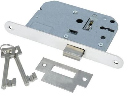 AXA inbouw kastslot met witte slotplaat en 2 sleutels | type 71KS-10-50/Z