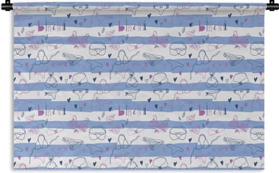 Wandkleed - Wanddoek - Bikini - Zomer - Patronen - 180x120 cm - Wandtapijt