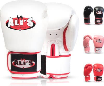 Ali's Fightgear - BG TR - Bokshandschoenen - Wit - Maat S/M - 10 Oz - bokshandschoenen kinderen - bokshandschoenen heren - bokshandschoenen dames - kickboks handschoenen - bokshandschoenen 12 oz - Bokszak