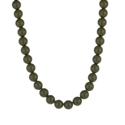 Bijoutheek Collier Statement Grote Kralen Olive