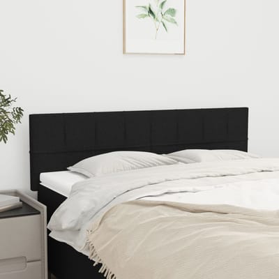 vidaXL - Hoofdborden - 144x5x78/88 - cm - stof - zwart