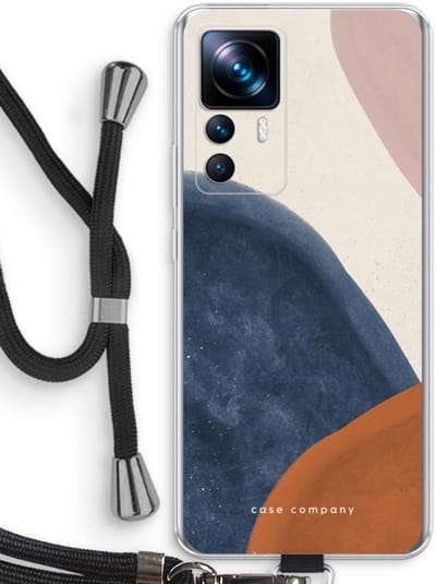 Case Company® - Hoesje met koord geschikt voor Xiaomi 12T hoesje met Koord - Geo #1 - Telefoonhoesje met Zwart Koord - Bescherming aan alle Kanten en Over de Schermrand