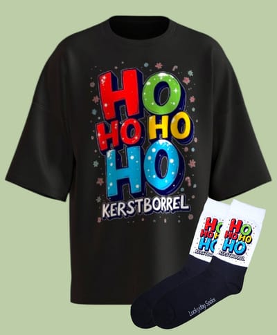 Kerstshirt - Kerstborrel Kerstcadeau - Foute kerst trui - Kerst tshirt - Gift set met kerstsokken - Grappige kerstkleding - Kerst shirt voor man en vrouw - Kerst shirt voor dames en heren - LuckyDaySocks - Maat S