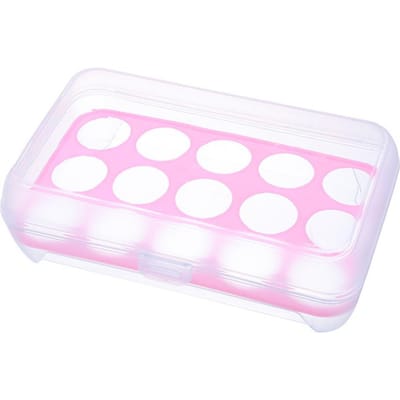 15 roosters eieropslagdoos plastic doos voedselcontainer keukengereedschap(Roze) Pink pink
