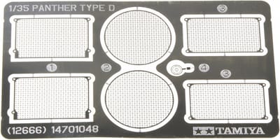 Tamiya Modelbouwdecoratie - 12666 Panther D. - Photo-Etched Grille Set Photo-etch