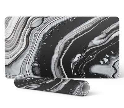 Antislip gamingmuismat met abstract golvenpatroon, 90x45 cm
