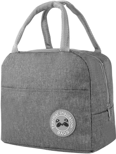 SolidChoice - Kleine koeltas - Mini-koeltas - Draagbaar en opvouwbaar - Grijs - Ideaal voor school, kantoor en picknick - Handig voor onderweg