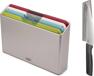 Joseph Joseph - Folio Icon - Snijplanken set - Meerdere kleuren - 5 Delig - incl. Chef Mes - Kerstcadeau