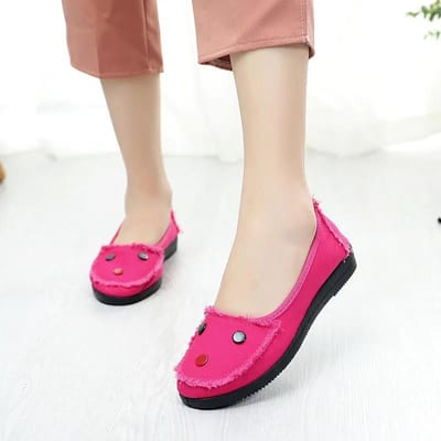 Oude Beijing Stoffen Schoenen Dames Pedalen Casual Platte Zachte Zool Schoenen Ademende Canvas Schoenen Moederschoenen 35 beige