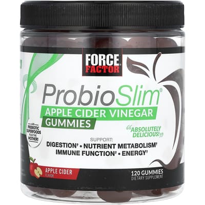 Force Factor, ProbioSlim, Appelazijn Gummies, 120 Stuks