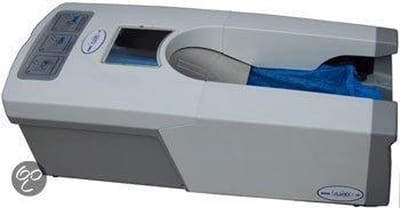 overschoen dispenser geschikt voor 1 bundel overschoenen van 70-110 st. afhankelijk van het gewenste type schoenhoes.