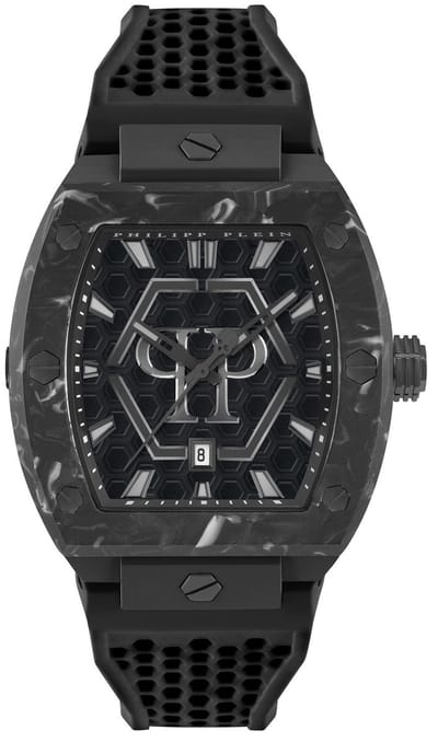 Philipp Plein The Hexagon Phantom PWPUA0624 Horloge - Siliconen - Zwart - Ø 43 mm