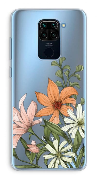 Case Company® - Hoesje geschikt voor Xiaomi Redmi Note 9 hoesje - Floral bouquet - Soft Cover Telefoonhoesje - Bescherming aan alle Kanten en Schermrand