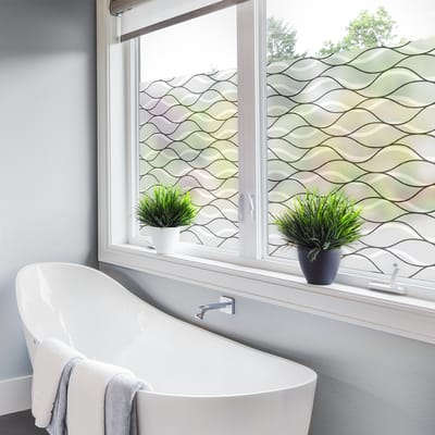 Privacy raamfolie - MODERN WAVES XL - Stickers voor ramen en douchedeuren - 40x200cm