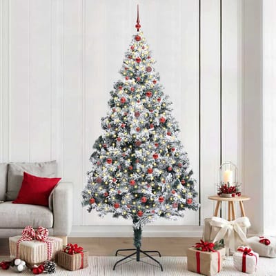 vidaXL - Kunstkerstboom - Wit - 240 - cm - PVC - en - Staal - en - Kunststof