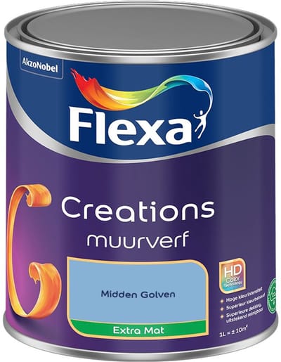 Flexa - Creations Muurverf Extra Mat - Midden Golven - Mengverf - 1 L