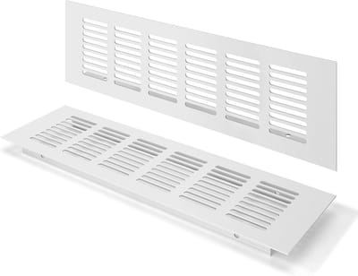 Ventilatie Rooster Rechthoekig 80x250mm voor Kast en Slaapkamer (2 Stuks) - Inclusief Schroeven