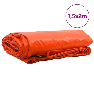 vidaXL - Zeil - 650g - / - m² - Oranje - 1,5 - x - 2 - m - Canvas - met - PVC-coating