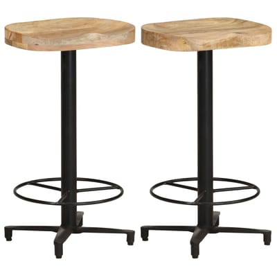 vidaXL - Barkrukken - 2 - st - 66 - cm - massief - mangohout