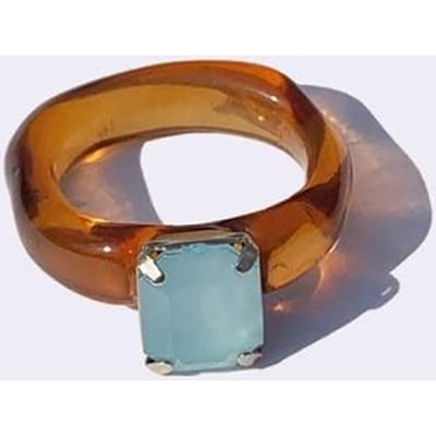 Chique Geometrische Transparante Hars Ringen Voor Vrouwen Ins Mode Irregulair Marmerpatroon Acryl Ring Vintage Sieraden Nieuw 9 brown